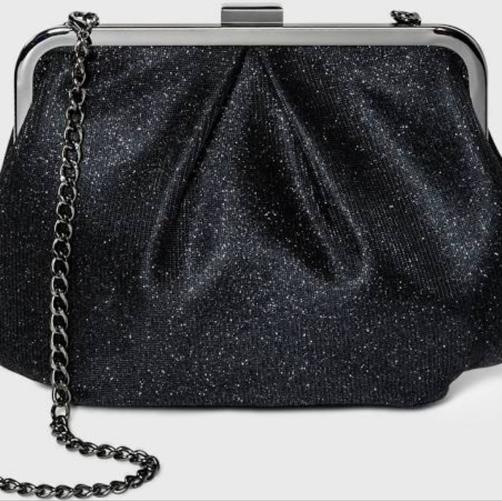 Glitter Frame Clutch - A New Day Black, Women's, Size: Small